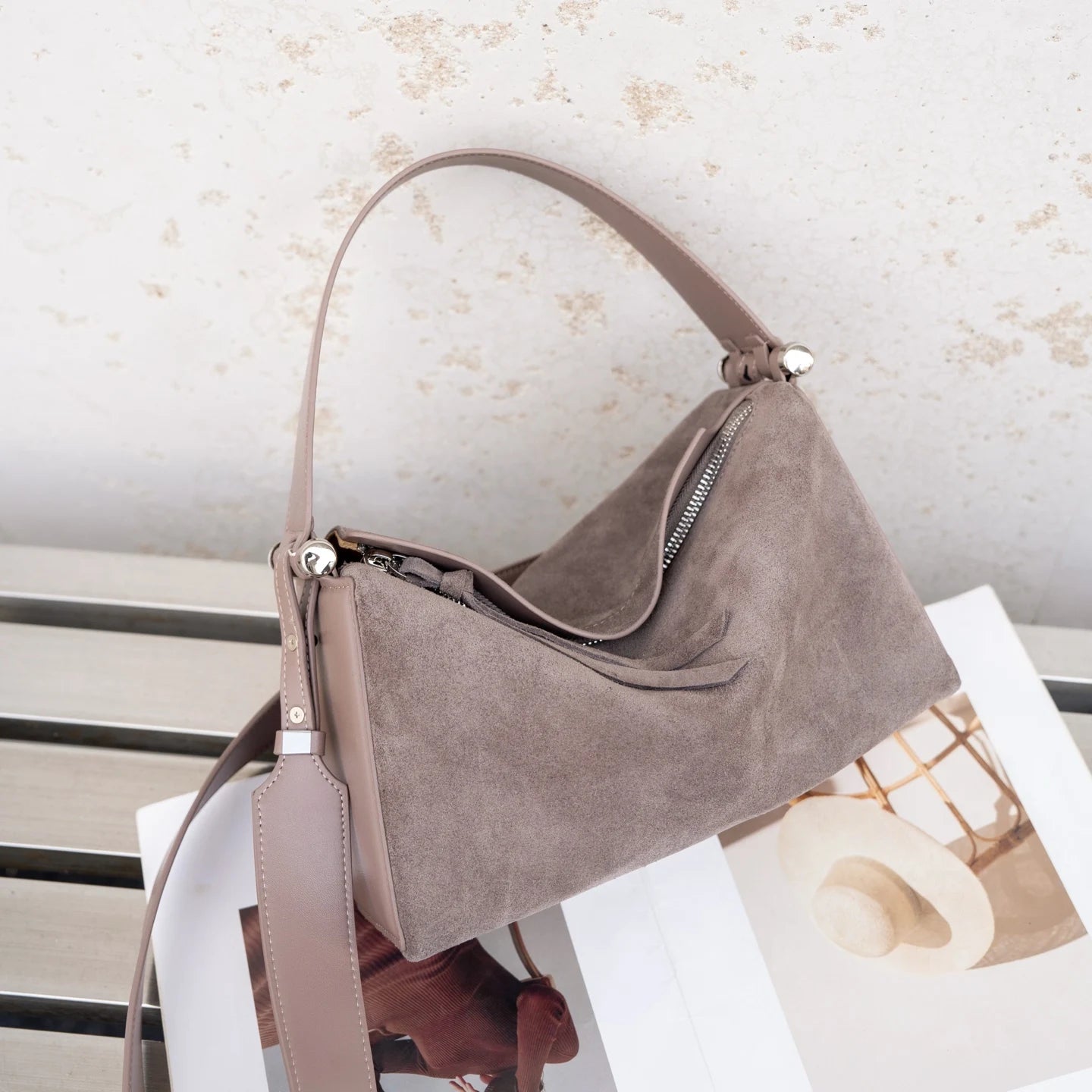 Genuine Leather Hobo Shoulder Bag