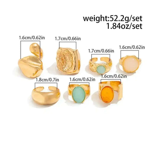 Crystal Open Ring Set