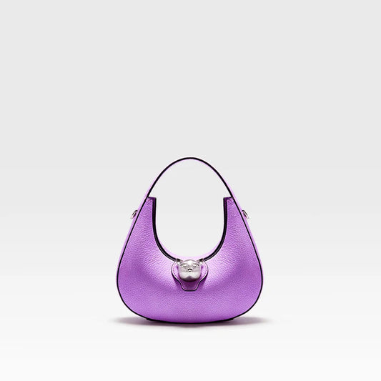 Purple Leather Shoulder Bag
