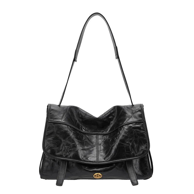 FOXER Genuine Leather Flap Shoulder Bag