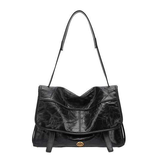 FOXER Genuine Leather Flap Shoulder Bag