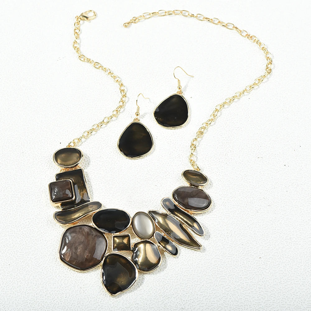 Geometric Choker & Earrings Set
