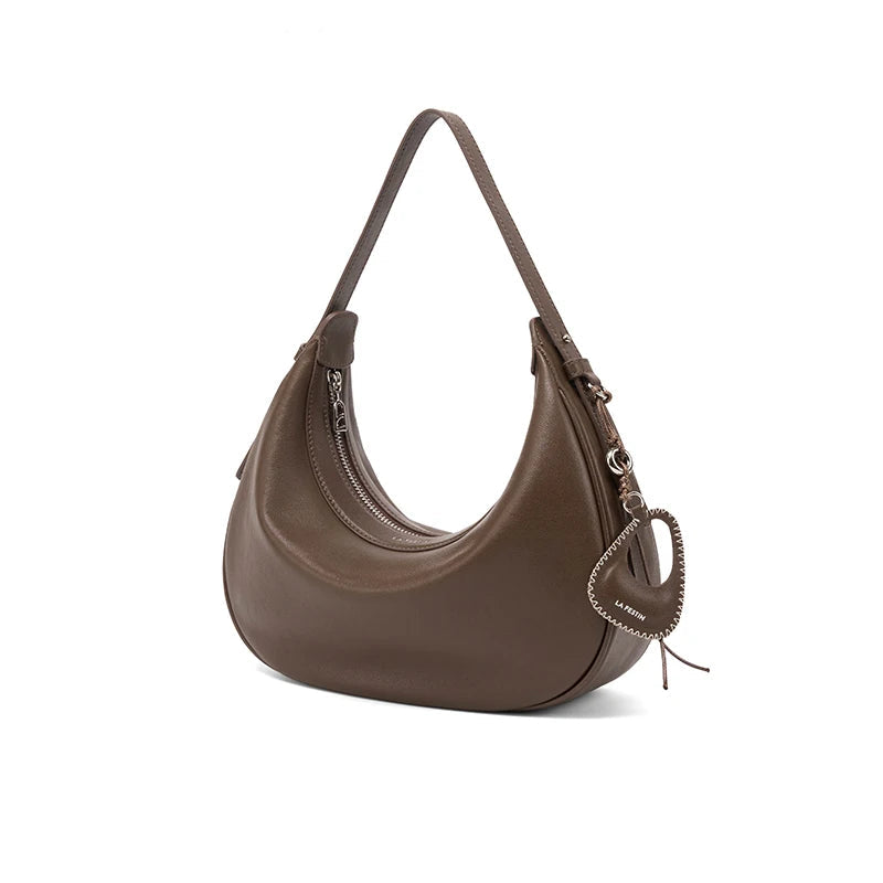 LA FESTIN Half Moon Leather Crossbody Bag