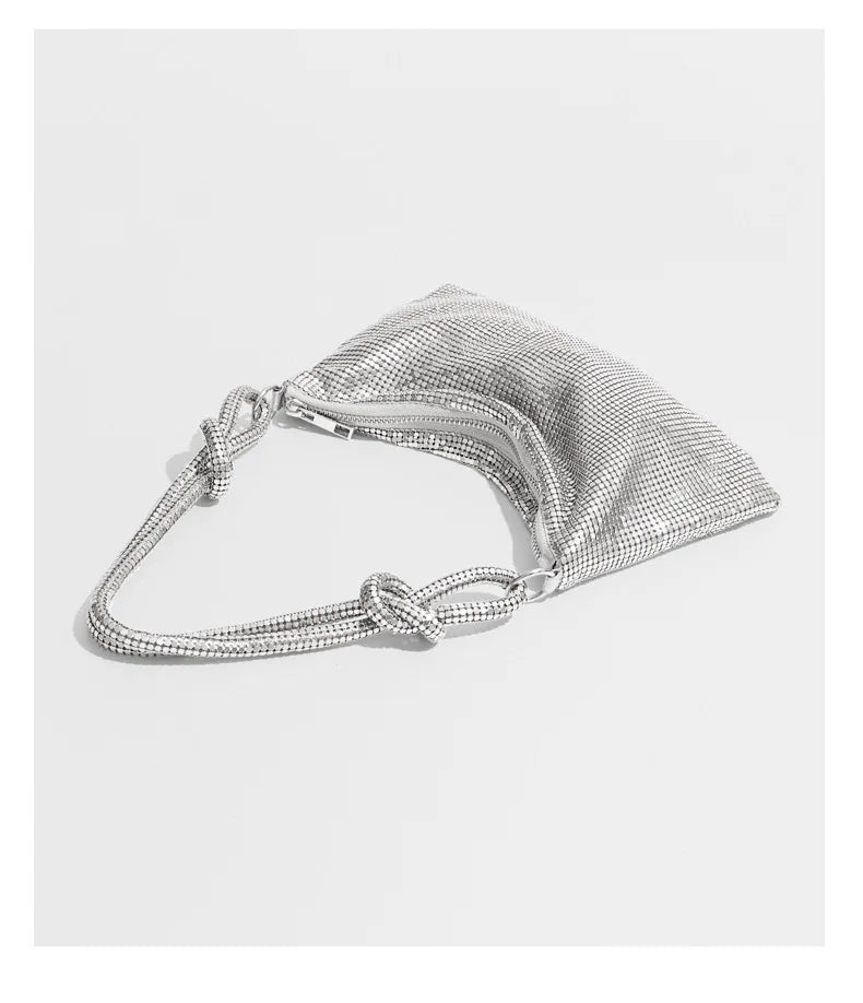 Sequin Handle Evening Clutch Bag