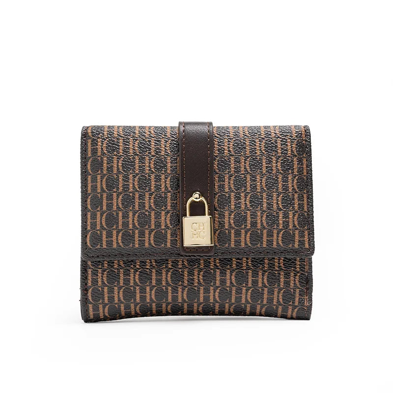 CH Fashion Versatile Letter Print Design Wallet Premium Feeling Wallet High Quality Standard Wallet Ladies Temperament Style