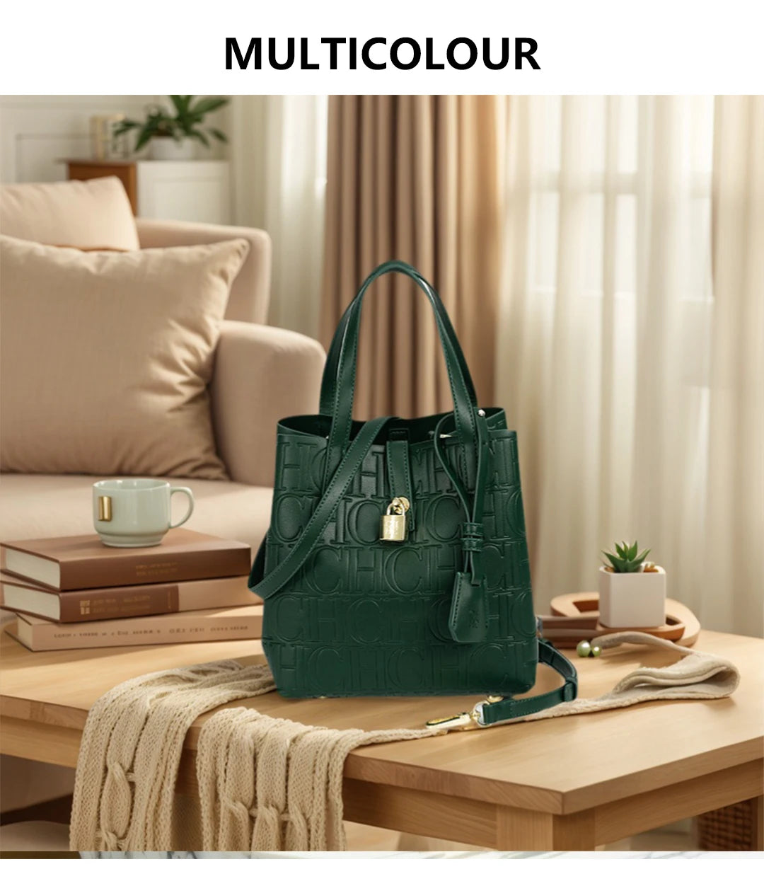 Classic PU Leather Bucket Tote Bag