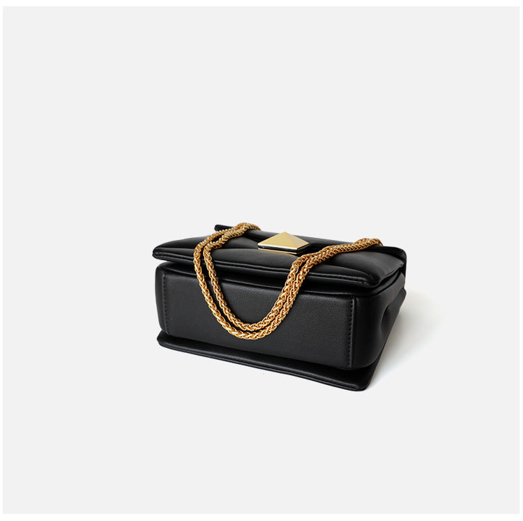 Genuine Leather Square Crossbody Bag