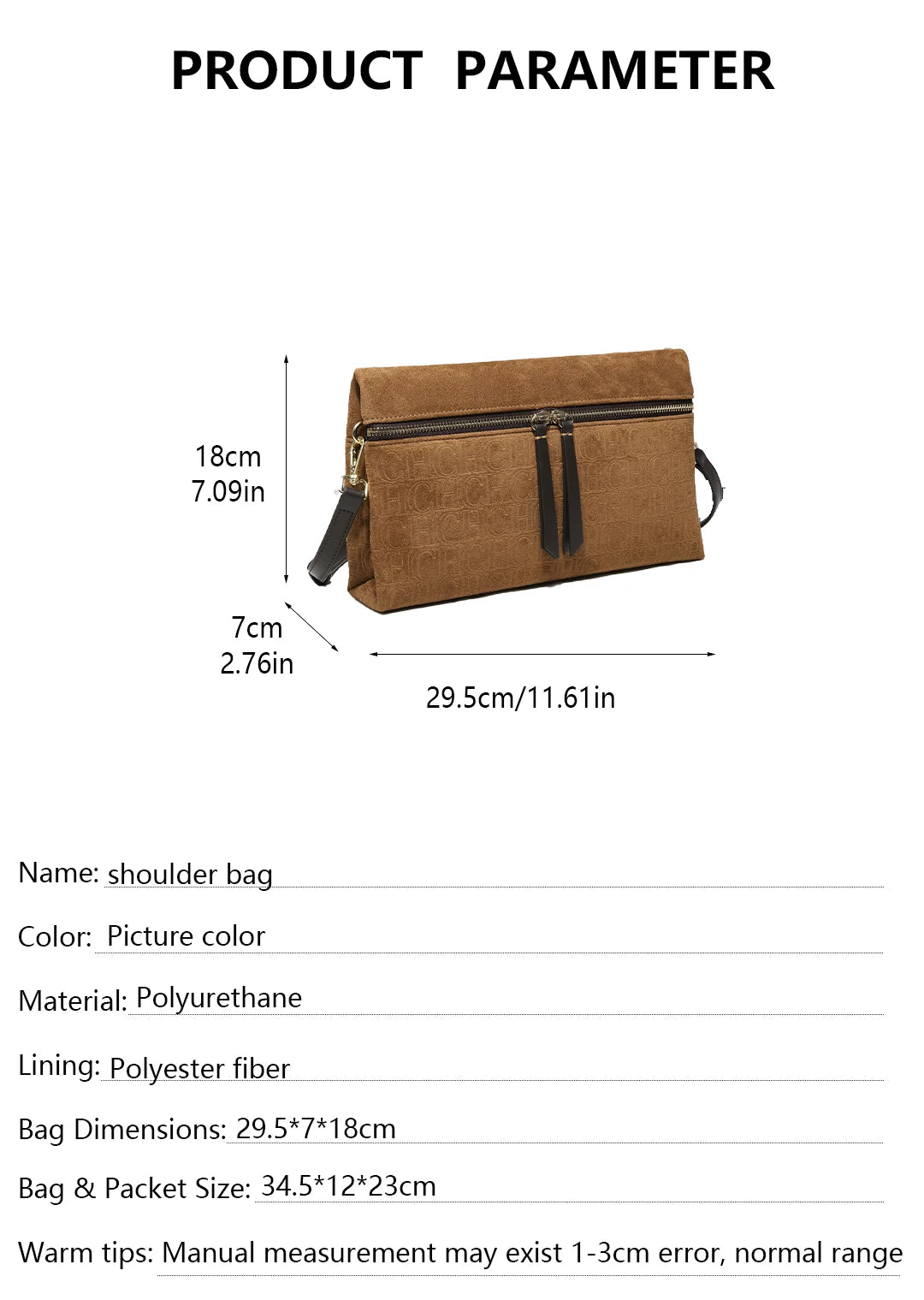 Suede Shoulder Bag Embossed Crossbody Clutch Luxury Designer Handbag