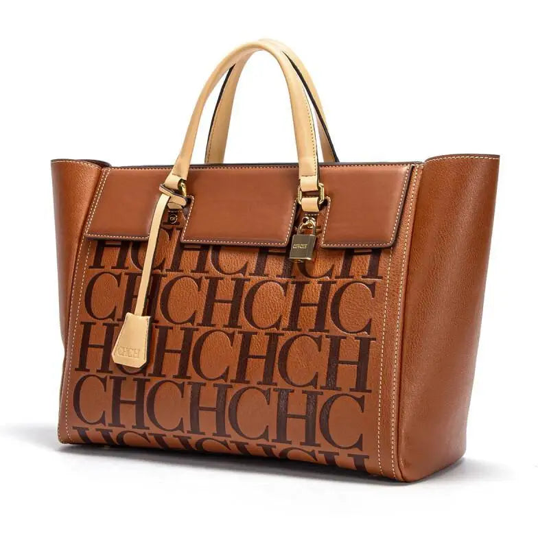 CH Embossed Detail Tote Women Trendy Handbag Top Handle Shoulder Shopper Urban Street Style Everyday Use