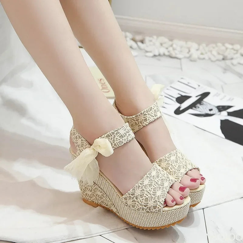 Summer New Fashion Slope Heel Fish Mouth Women's Sandals