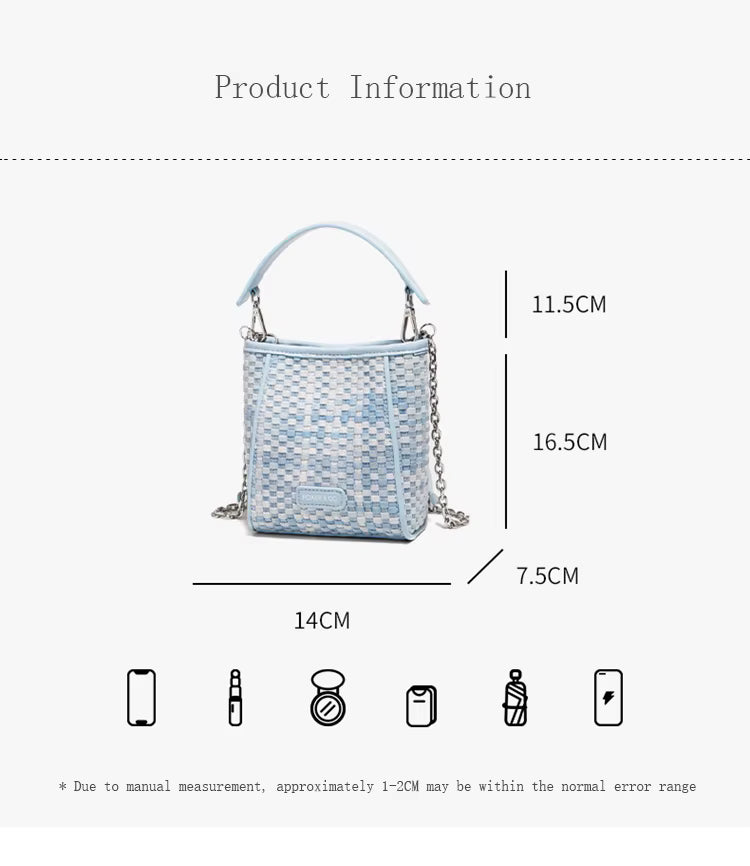 FOXER Woven Mini Chain Crossbody Bag
