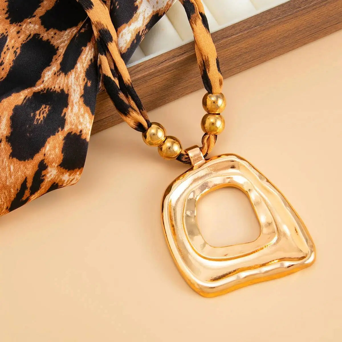 Geometric Gold Pendant Necklace
