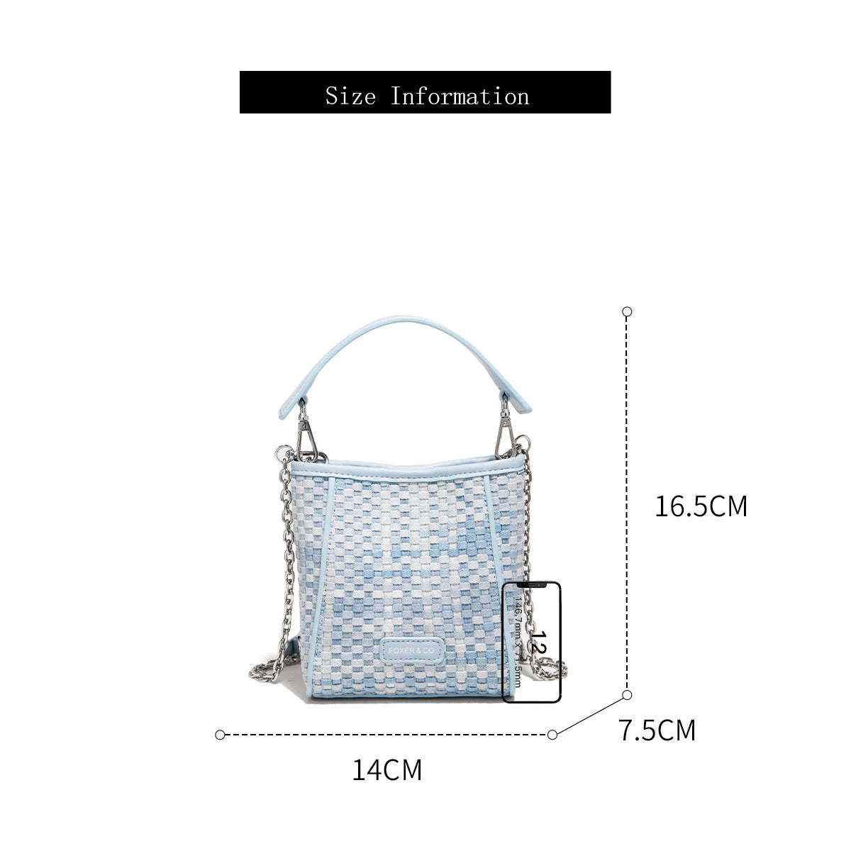 FOXER Woven Mini Chain Crossbody Bag