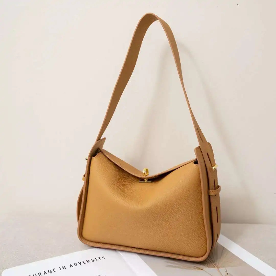 Genuine Leather Hobo Shoulder Bag