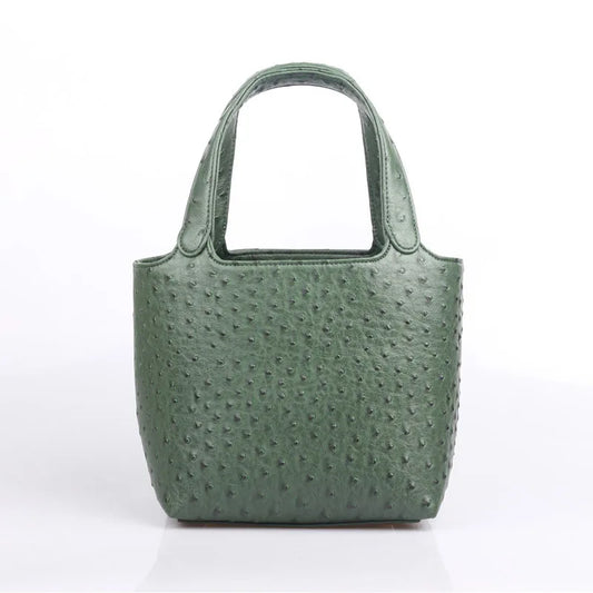 Luxury ostrich-patterned multipurpose tote. 