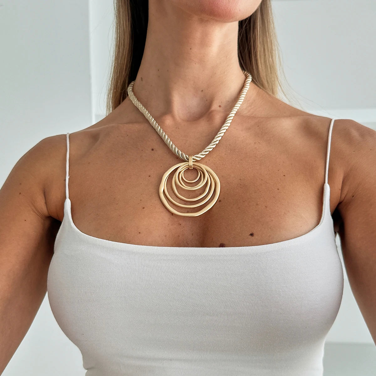 Geometric Square Pendant Necklace