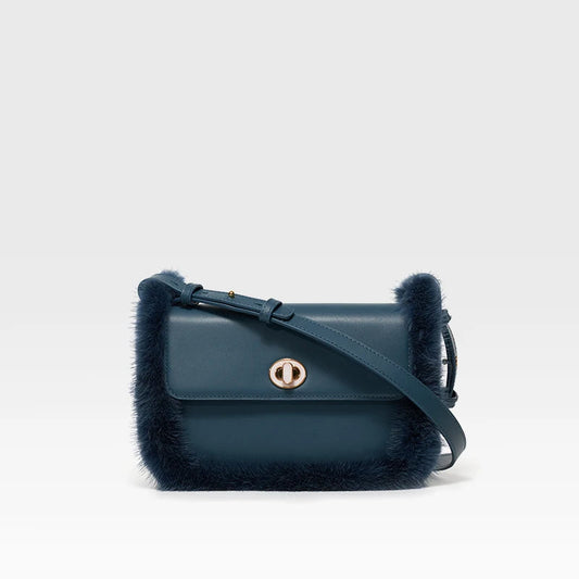 BAFELLI Fur & Leather Crossbody Bag