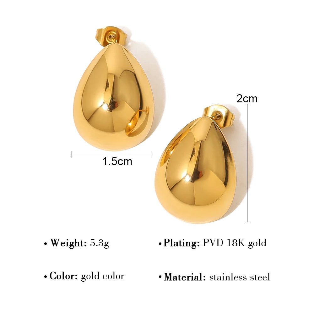 Polished Gold-Plated Drop Earrings
