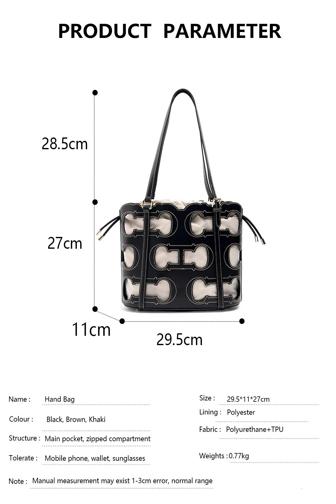 CH Tote Bag Cutout Logo  Large Capacity Drawstring Shoulder Handbag Luxury brand designer Hollow Out Fashion Bucket Bag