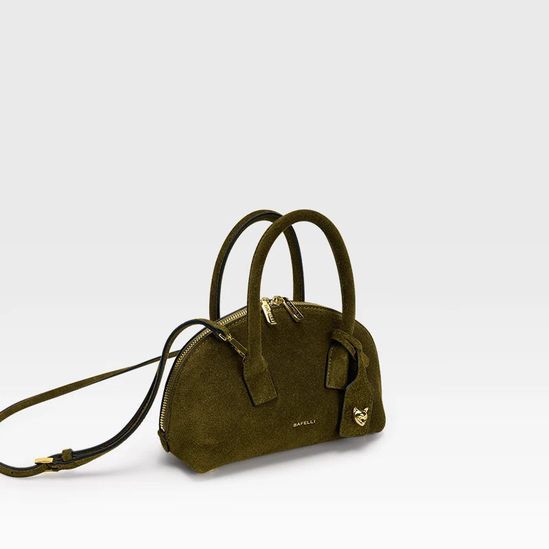 Luxury Top Grain Leather Bowling Bag