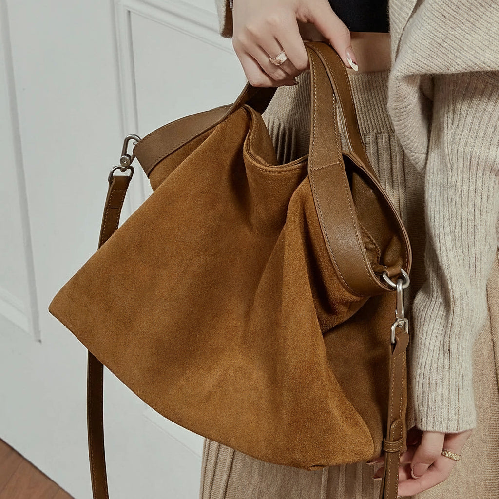 YANATARI Leather Large-Capacity Crossbody Bag