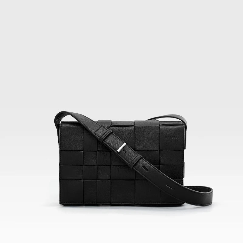 BAFELLI Woven Leather Box Crossbody Bag
