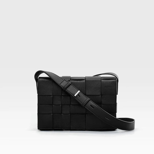 BAFELLI Woven Leather Box Crossbody Bag