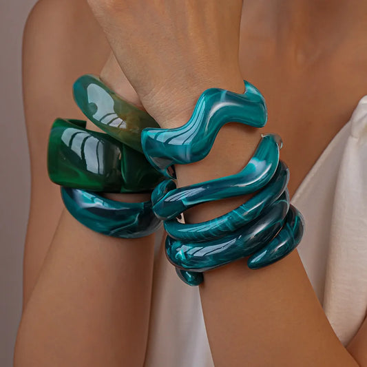 Exaggerated Round Cuff Bangles Bracelet