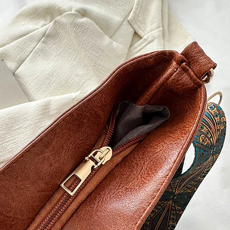 Wide Geometric Strap Shoulder Bag Large Capacity Crossbody Bags,Retro