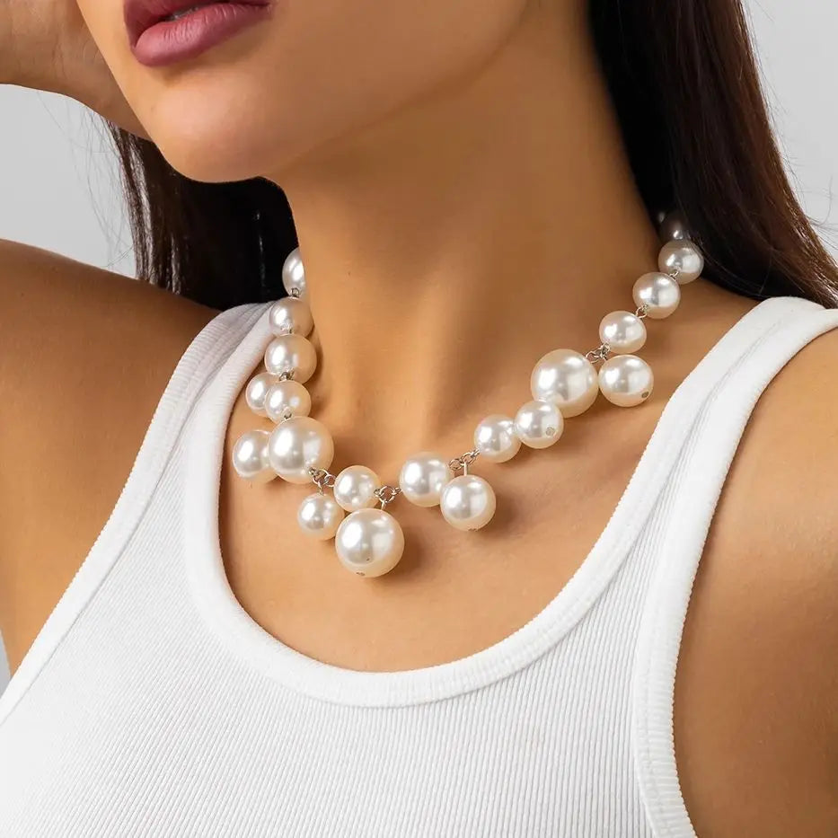 Pearl Beaded Choker Necklace
