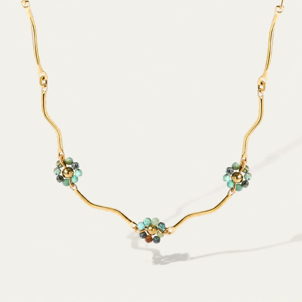 Acrylic & Stone Mixed Chain Necklace