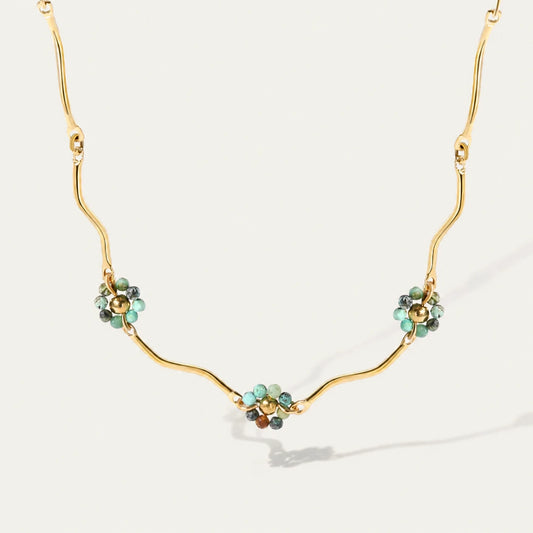 Acrylic & Stone Mixed Chain Necklace