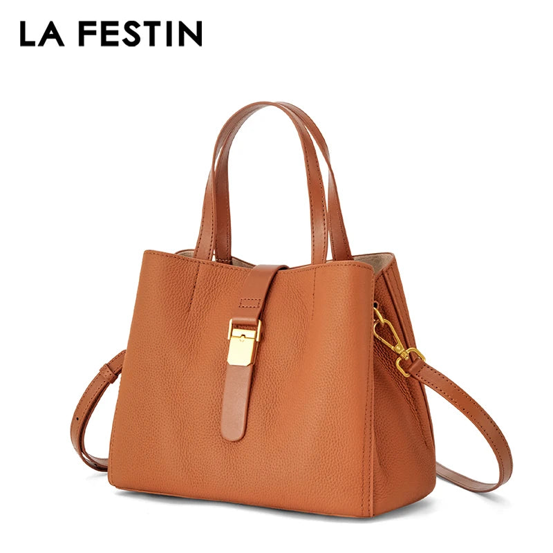 LA FESTIN Leather Top Handle Crossbody Bag