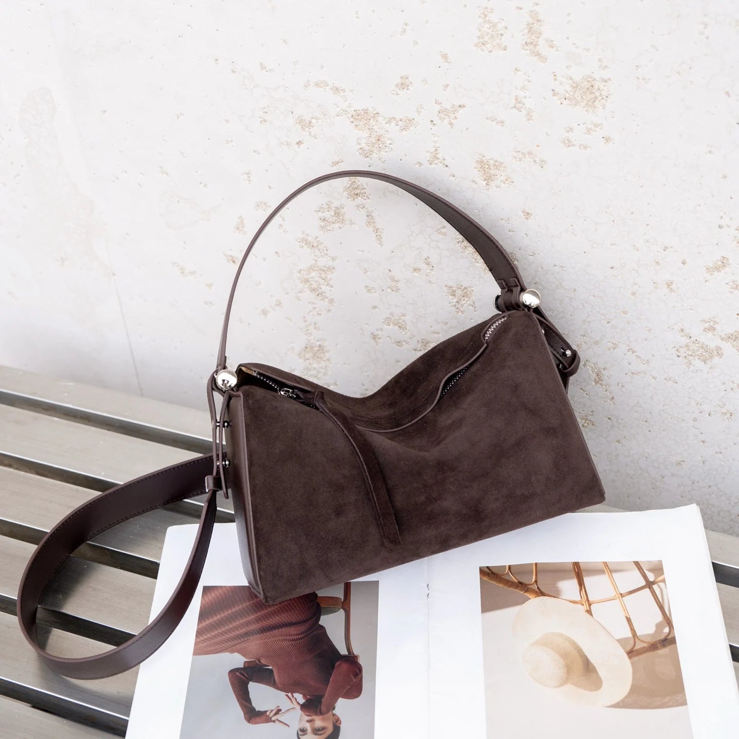 Genuine Leather Hobo Shoulder Bag