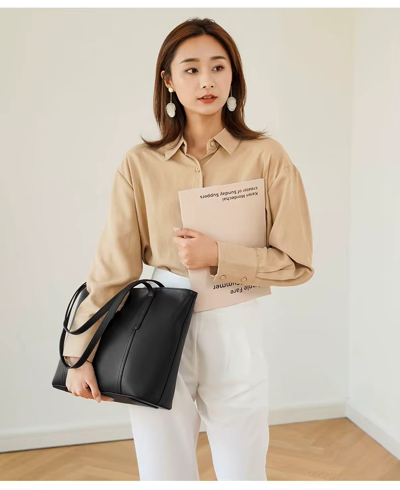 FOXER Large Leather Tote Bag