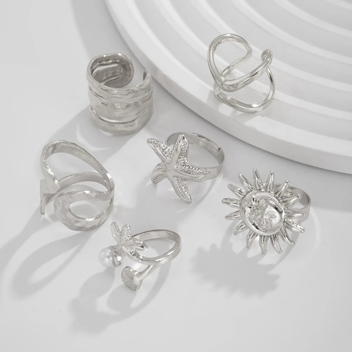 Sun & Starfish Ring Set