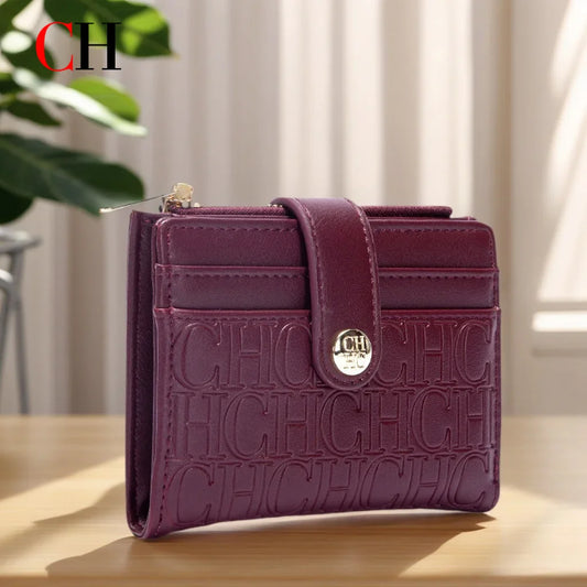 CH New Classic Folding Money Clip Compact Lightweight Luxury Brand Design Sense Letter Decoration Card Bag Women Zero Wallet