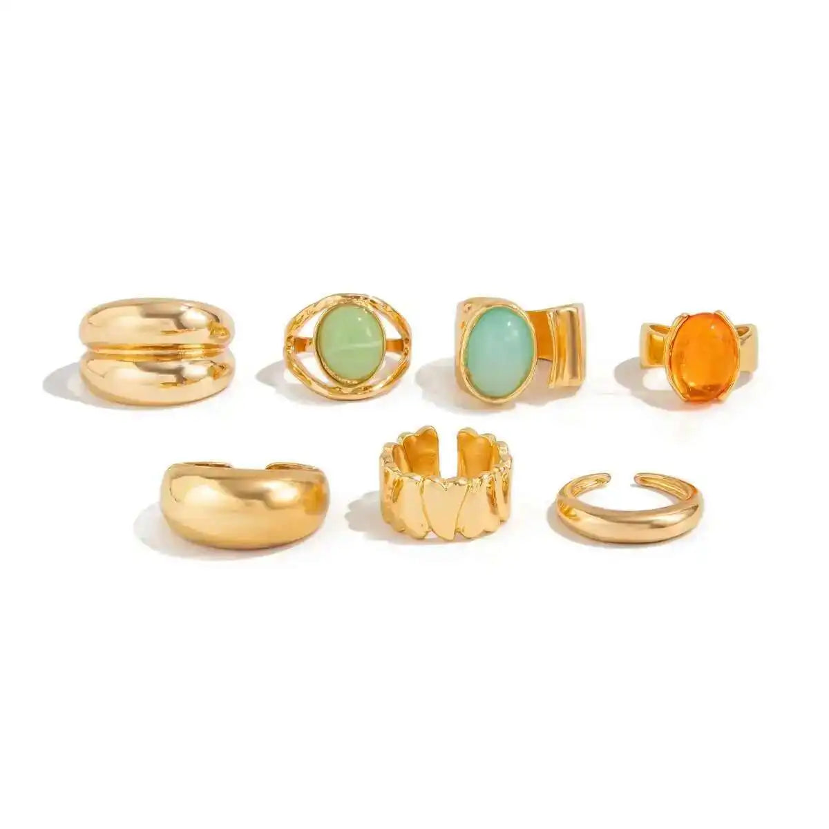 Colorful Crystal Ring Set