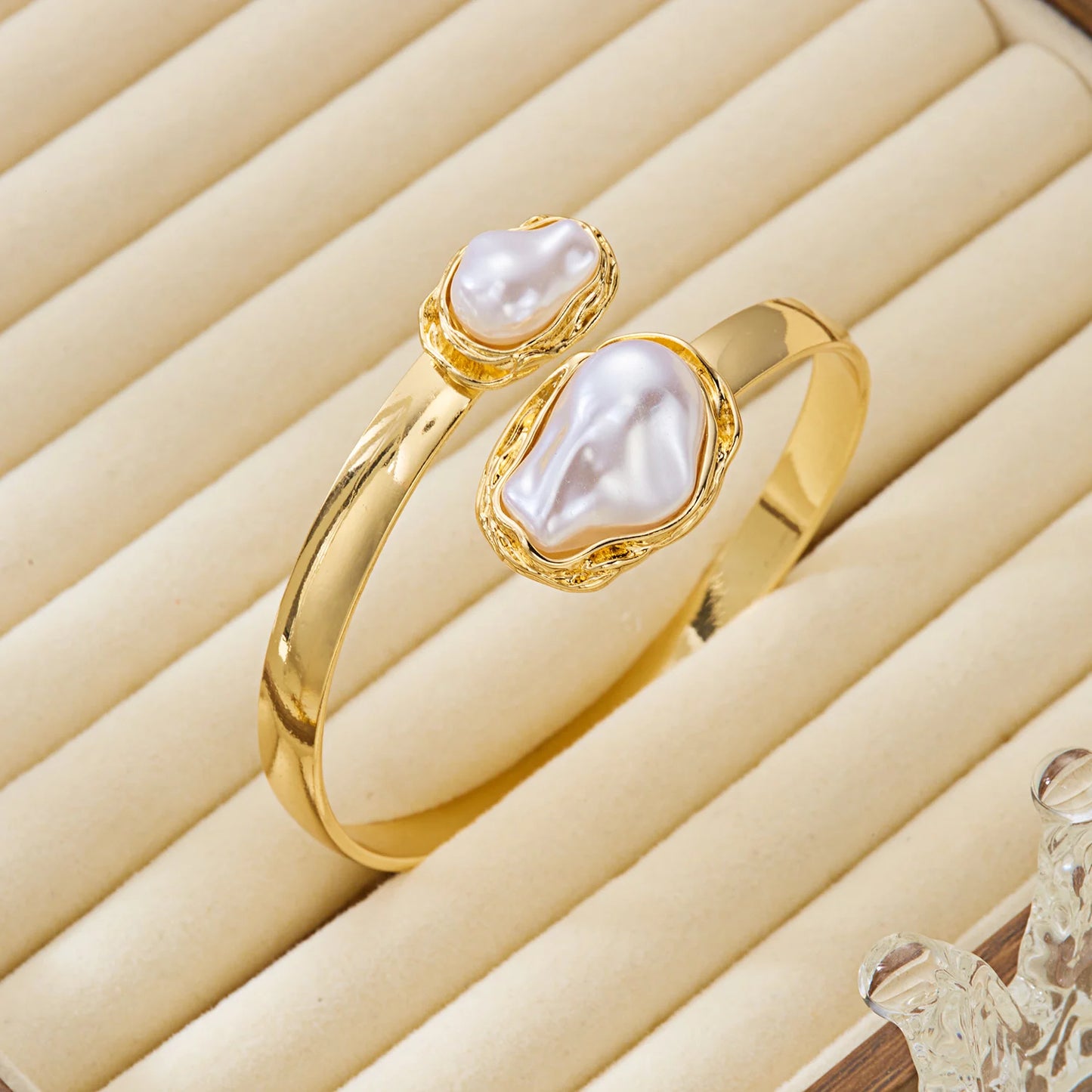 Baroque Pearl Necklace, Cuff & Ring Set