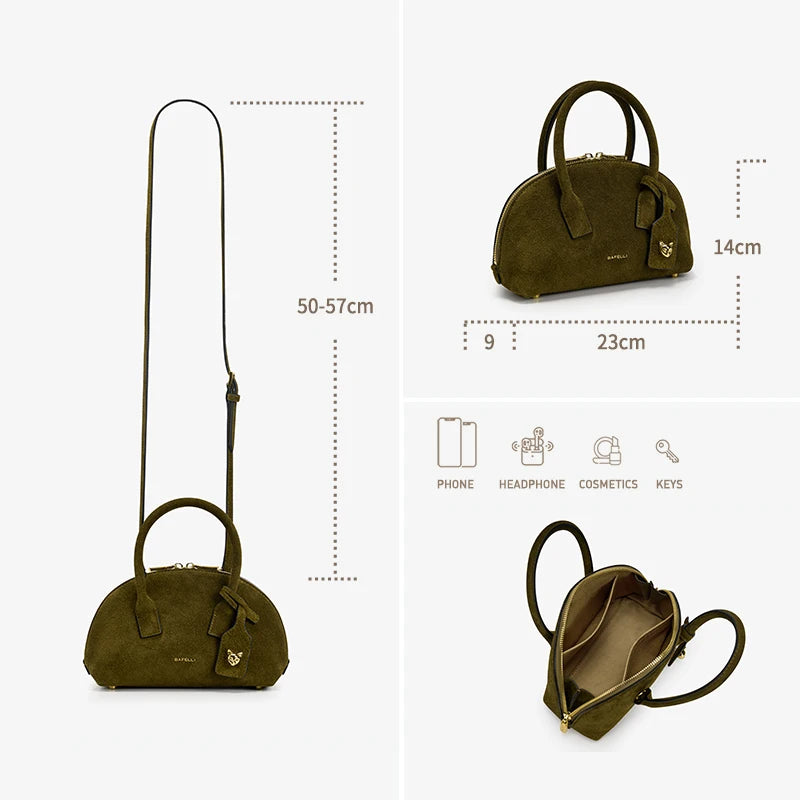 Luxury Top Grain Leather Bowling Bag