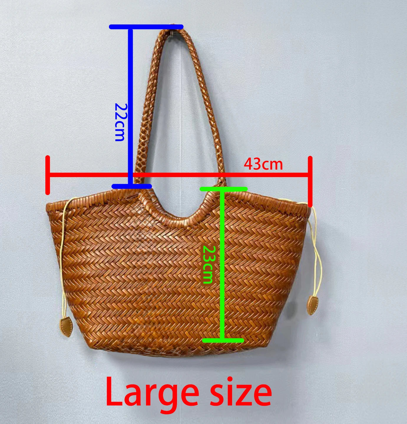Genuine Leather Woven Tote Bag