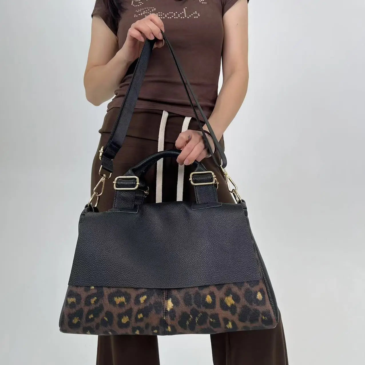 Y2K Leopard Print Tote Bag