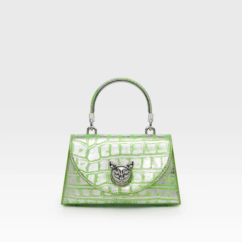BAFELLI Cat Crocodile Leather Handbag