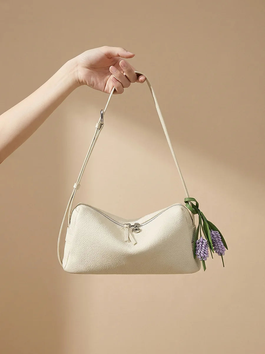 Floral Leather Shoulder Bag