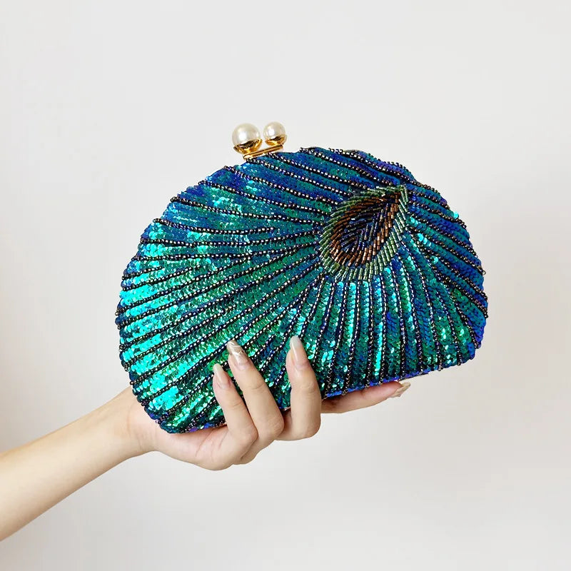 Retro Chinese Style Heavy Craft Beaded Embroidery Bag Evening