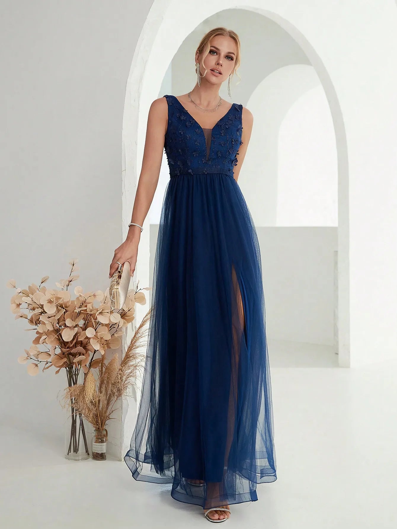 3D Sequin Embroidered Mermaid Dress