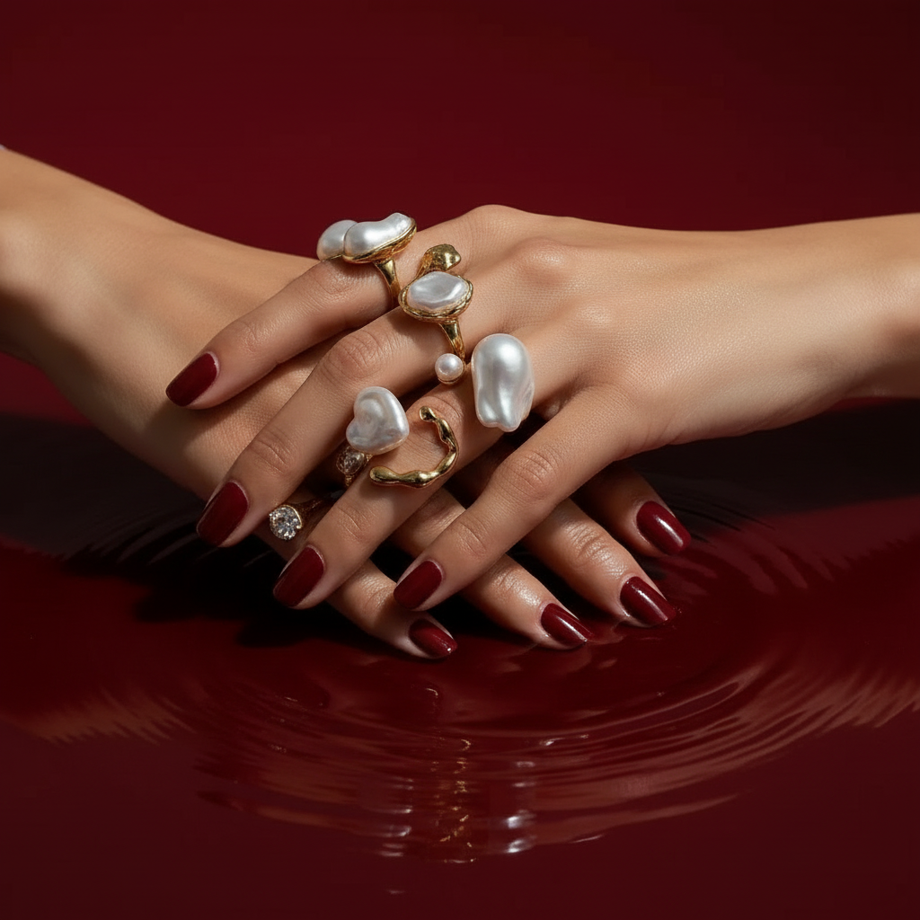 Baroque Pearl Ring Set