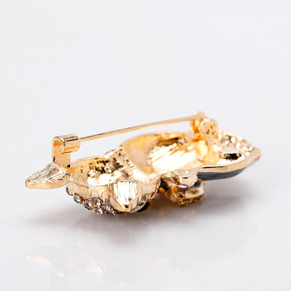 Cute Luxury Enamel Cat Brooches for Women Fashion Rhinestone Elegant Kitty Brooch Pin Crystal Animal Pins Jewelry Accessories
