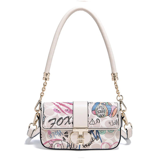FOXER Graffiti Chain Shoulder Bag