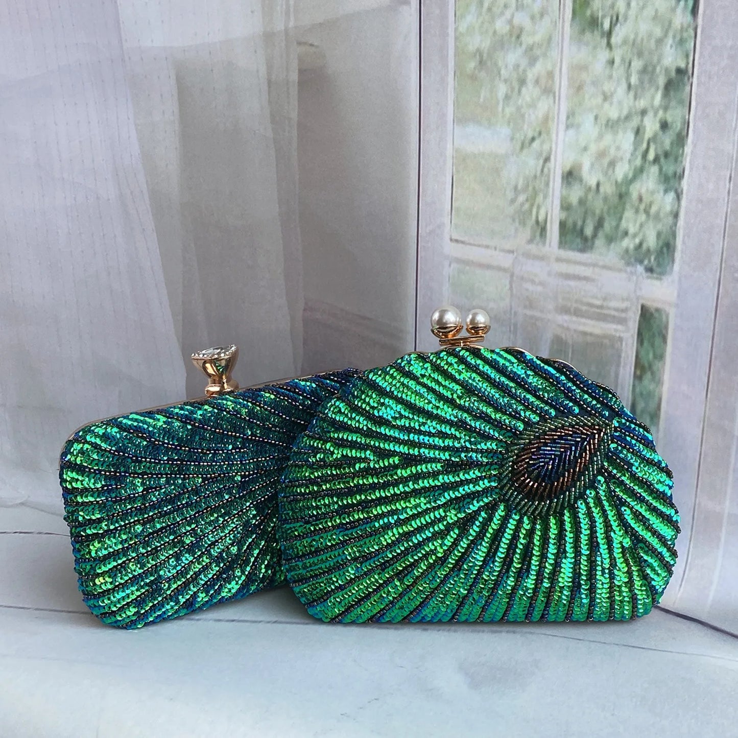 Retro Chinese Style Heavy Craft Beaded Embroidery Bag Evening